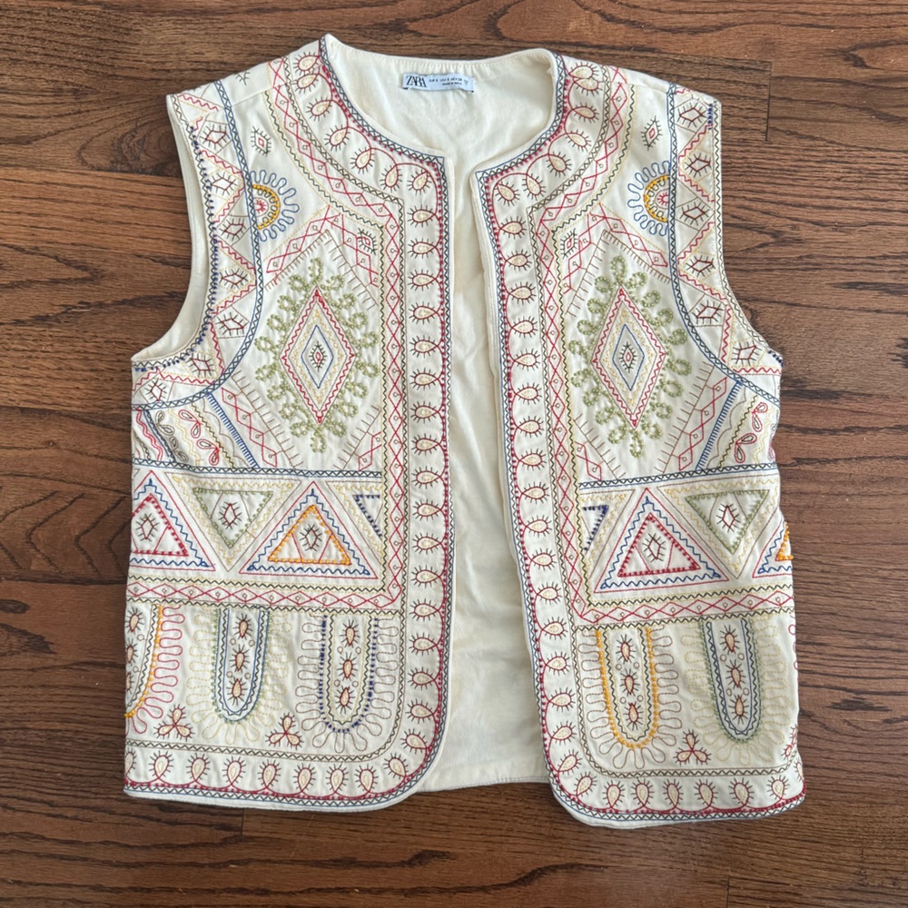 Zara Beaded and Embroidered Vest